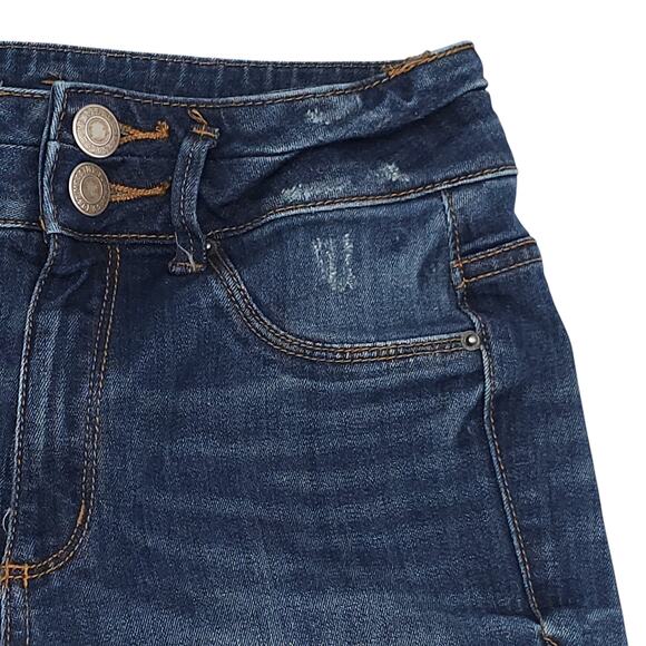 Mossimo Jeans Womens 1 Blue Jeggings High Waisted Distressed Medium Wash Denim - Picture 4 of 12